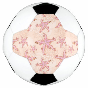 Seesterne und Korallen Rosa Pastellmuster Fußball