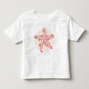 Seesterne und Korallen-Rosa Pastellmuster Kleinkind T-shirt