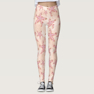 Seesterne und Korallen Rosa Pastellmuster Leggings