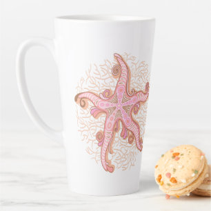 Seesterne und Korallen-Rosa-Pastellmuster Milchtasse