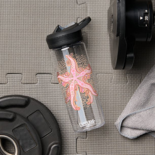 Seesterne und Korallen Rosa Pastellmuster Trinkflasche