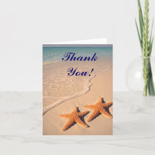 Seesterne und Strandhochzeit Dankeskarten Dankeskarte