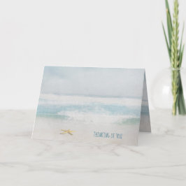Seesterne und Surfen im Meer Aquarell Karte