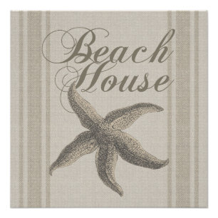 Seesternhaus Strandhaus Küste Poster