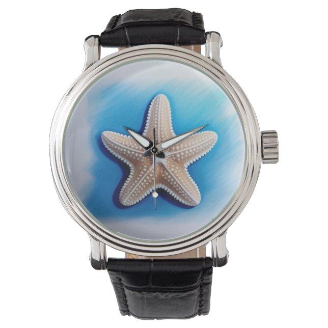 Seesternwachsmalerei Armbanduhr (Vorderseite)
