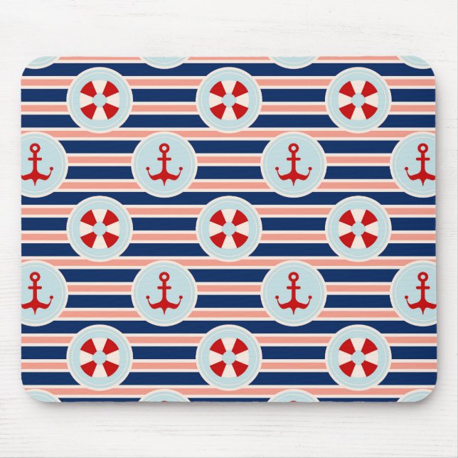 Seestreifen und Punkt-Muster Mousepad (Vorne)