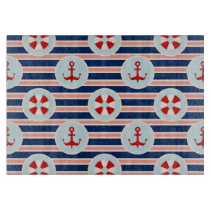 Seestreifen und Punkt-Muster Schneidebrett