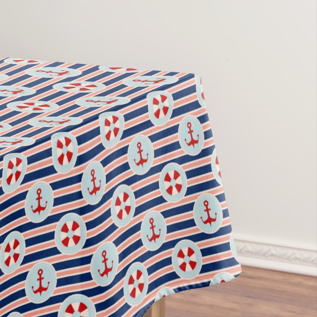 Seestreifen und Punkt-Muster Tischdecke (Beispiel)