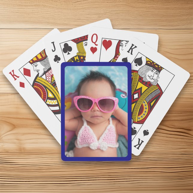 Seestreitgrenze für Ihr Foto Spielkarten (Navy Border for Your Photo Poker Cards)