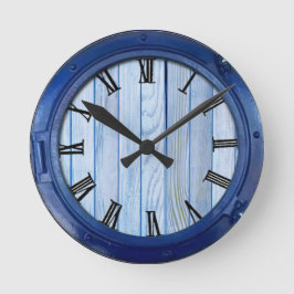 Seestruktur, Fische, rosa Korallen Runde Wanduhr