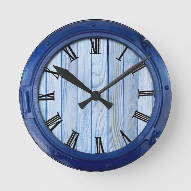 Seestruktur, Fische, rosa Korallen Runde Wanduhr (Vorderseite)