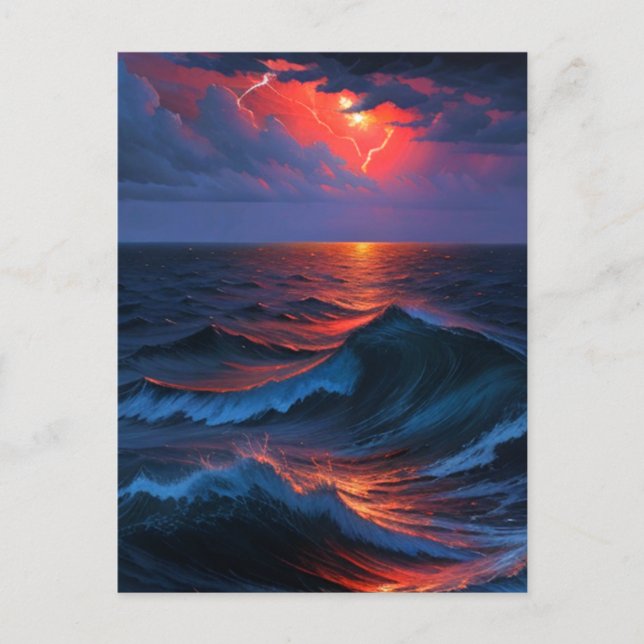 Seesturm Art Postkarte (Vorderseite)
