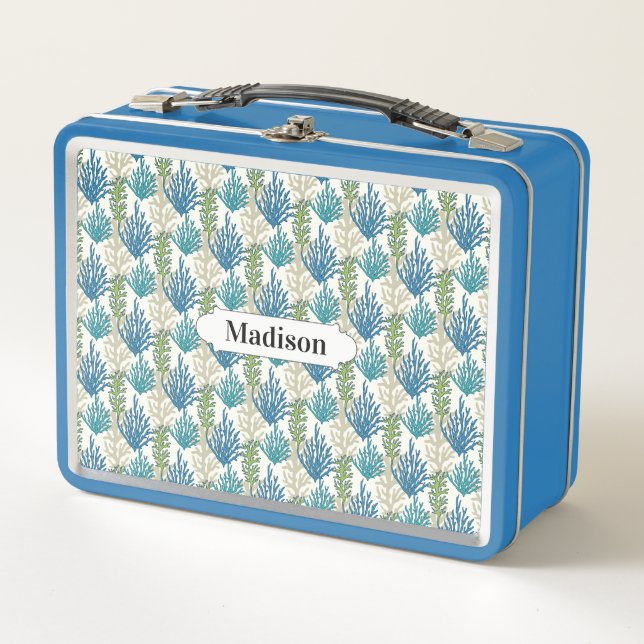 Seetang Pattern individuelle Name Lunch Boxen (Vorderseite)