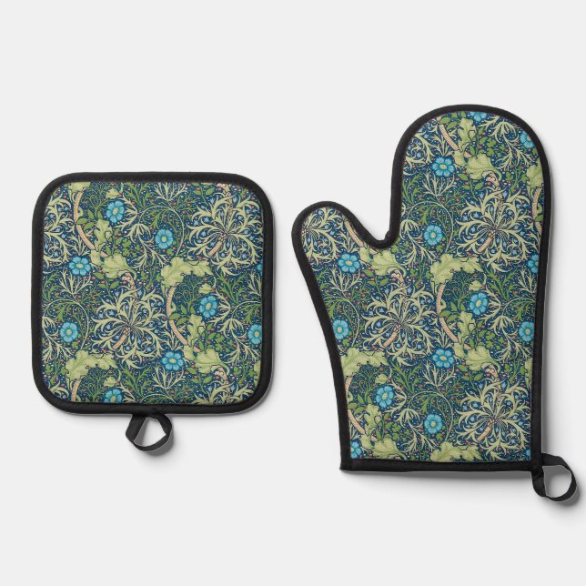 Seetang, William Morris Ofenhandschuh & Topflappen-Set (Vorderseite)