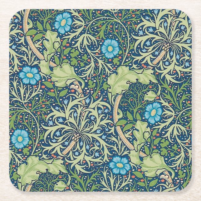 Seetang, William Morris Rechteckiger Pappuntersetzer (Vorderseite)