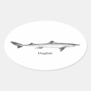 Seeteufel (line art) ovaler aufkleber