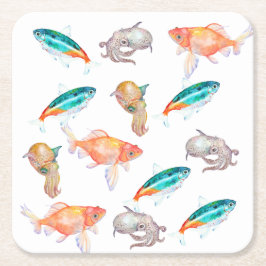 Seeteufel Rechteckiger Pappuntersetzer