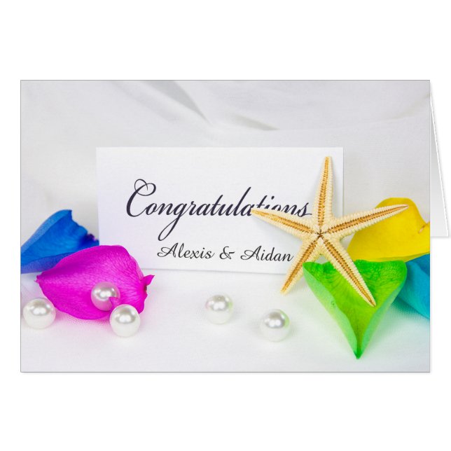 Seeteufel und Hochzeitsperlen mit Rose Petals (Vorderseite (Horizontal))