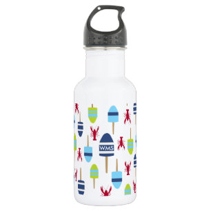 Seethemaboje und -hummer mit Monogramm Trinkflasche