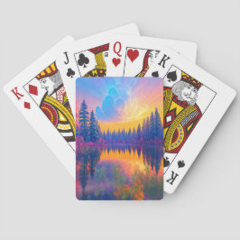 Seetraum, ein Kaleidoskop eines Sonnenuntergangs Spielkarten