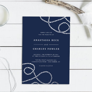 seetüchtig Hochzeit von Nautical Rope Folieneinladung
