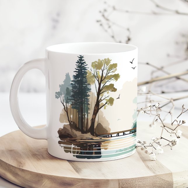 Seeufer-Hütten-Camper-Spaß Sommer Kaffeetasse (Von Creator hochgeladen)