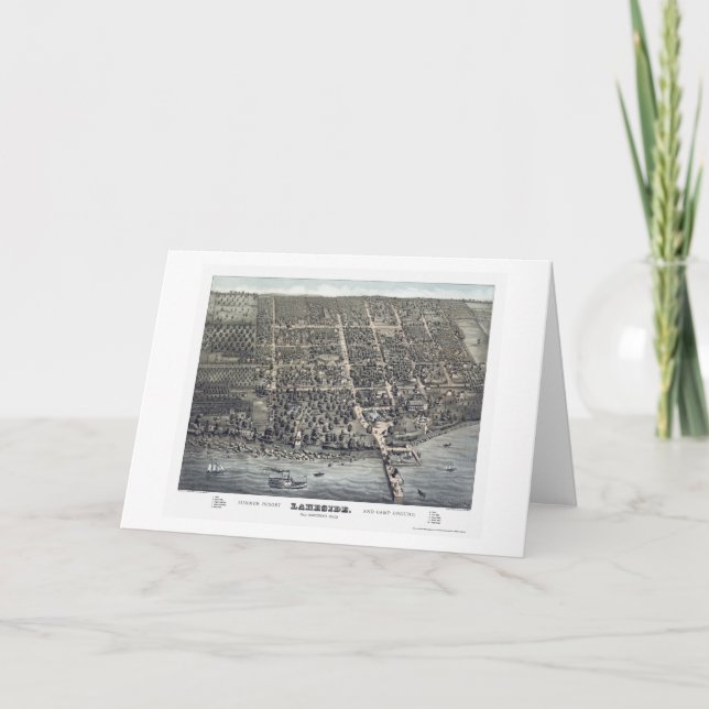 Seeufer, panoramische Karte OH- - 1884 (Vorderseite)