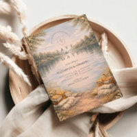 Seeufer-Picknick-Wald-Eleganz-Hochzeit