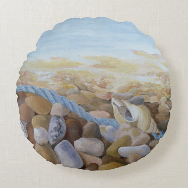Seeufer Rundes Kissen (Vorderseite)
