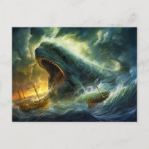Seeungeheuer, das aus Wellen auftaucht, Fantasy-Ge