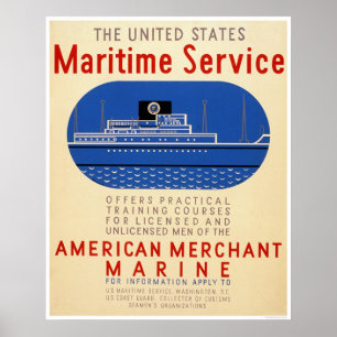 Seeverkehr - Seitenansicht des Schiffes - WPA Poster