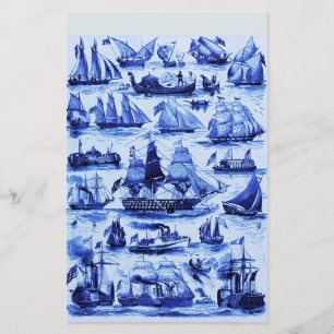 SEEVERKEHR,VINTAGE SCHIFFE,SEGELSCHIFFE,Navy Blue Briefpapier