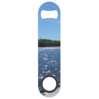 Seevermilions-funkelndes blaues Wasser Speed Flaschenöffner