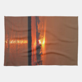 Seevermilions-Sonnenuntergang Geschirrtuch