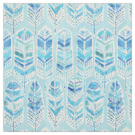 SEEVOGEL Aqua-Beachy Aquarell Boho Federn Stoff