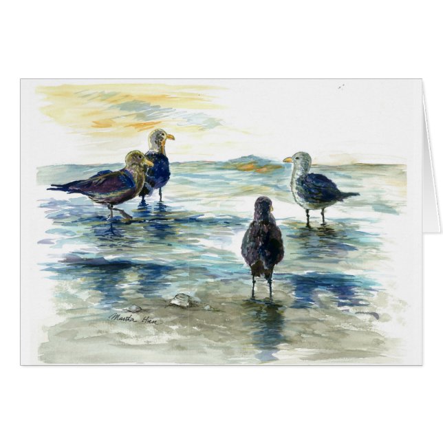 Seevögel auf dem Strand (Vorderseite (Horizontal))
