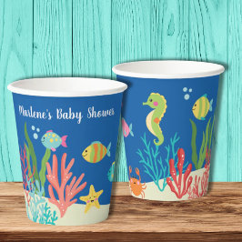 Seevögel Babydusche Danke Pappbecher