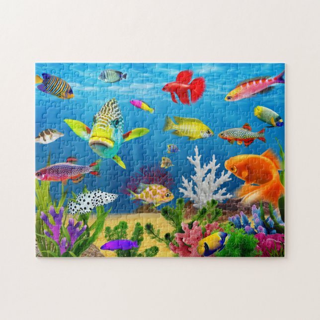 Seevögel Fisch Rätsel Geschenk Unterwasser Meer Le Puzzle (Horizontal)