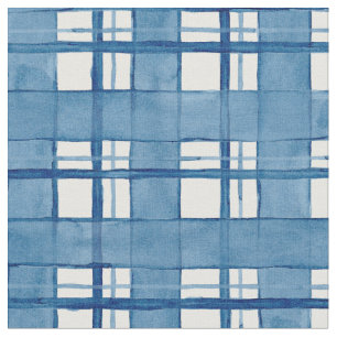 Seewatercolor-handgemaltes kariertes Muster Stoff
