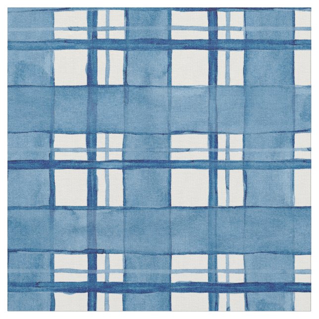 Seewatercolor-handgemaltes kariertes Muster Stoff (Nahaufnahme)