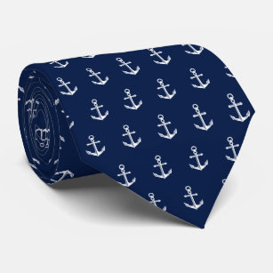 Seeweiß der anker-Muster-Marine-  Krawatte