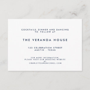 Seeweißer Streifen-moderner Hochzeits-Einsatz der Begleitkarte