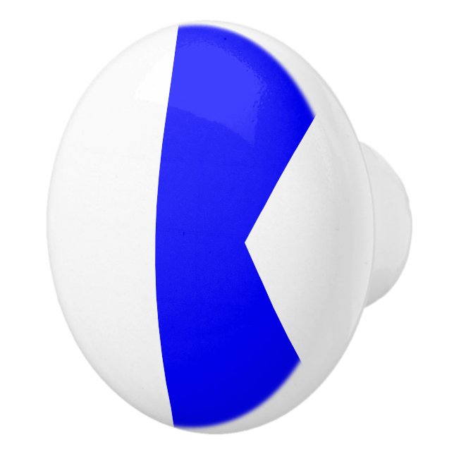 Seezeichen-Code-Flaggen-Buchstabe ein Alpha Keramikknauf (Rechts)