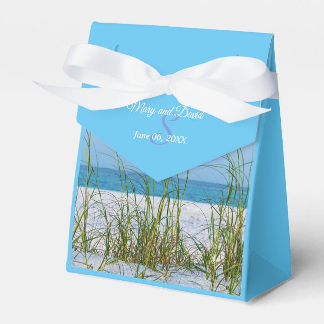 Seeziegel in der Schachtel mit weißem Sand und Gas Geschenkschachtel (Vorderseite)