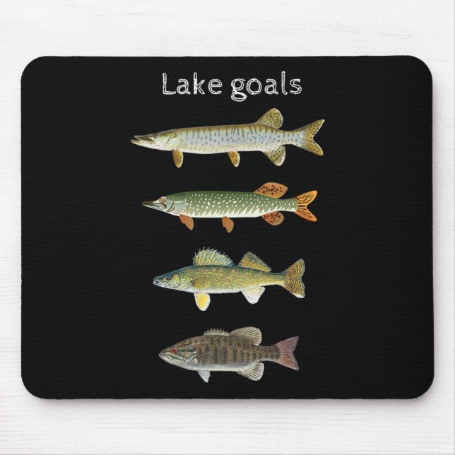 Seeziele Angelköder Muskellunge Hecht Zander Klein Mousepad (Vorne)