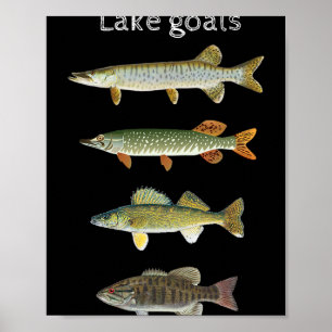 Seeziele Angelköder Muskypike Walleye Kleinmäulige Poster