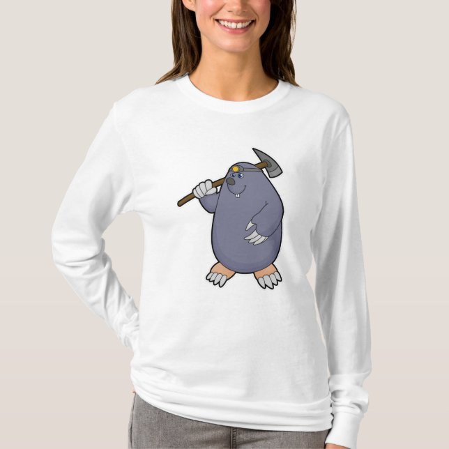 Seezunge als Bauer mit Pickaxe & Spotlight T-Shirt (Vorderseite)