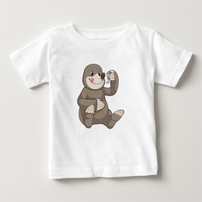 Seezunge mit Erdwurm Baby T-shirt (Vorderseite)