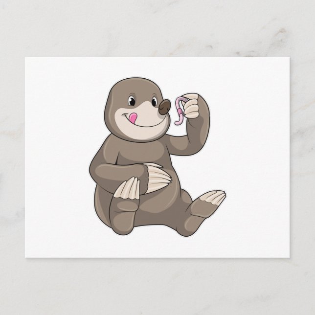 Seezunge mit Erdwurm Postkarte (Vorderseite)