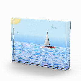 Seezunge mit Schiff Fotoblock